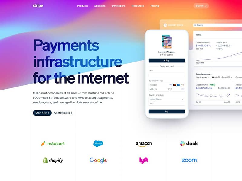 Stripe Website Screenshot