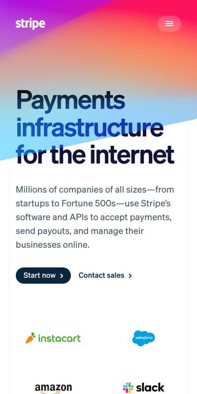 Stripe Website Screenshot