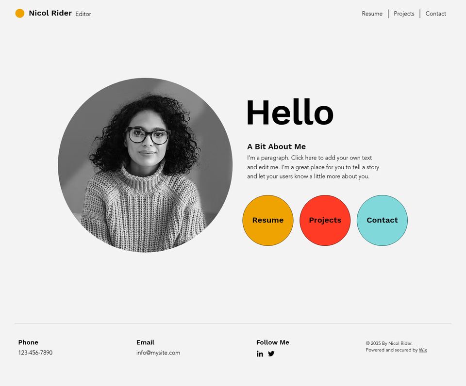 After: a Wix template page rendered with block_ads