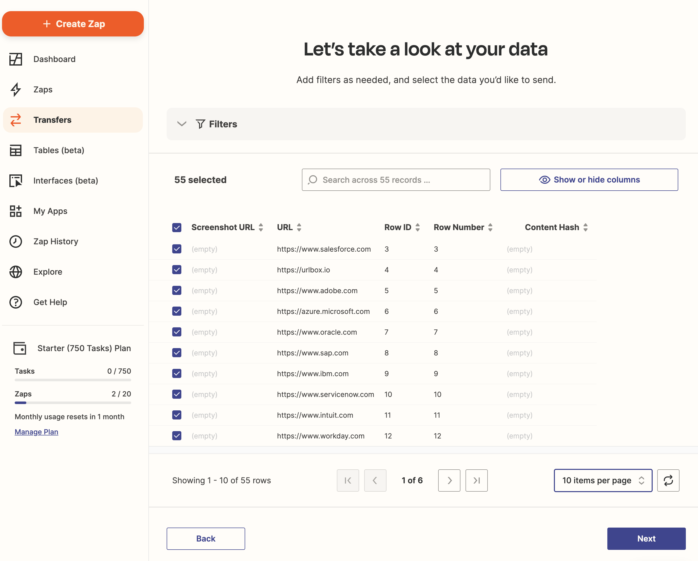 select all rows