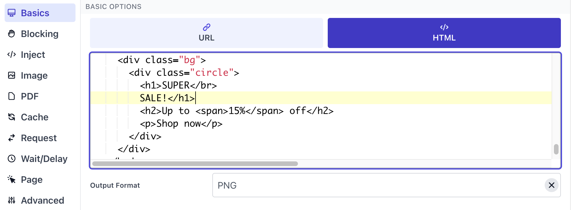 a spreadsheet of URLs