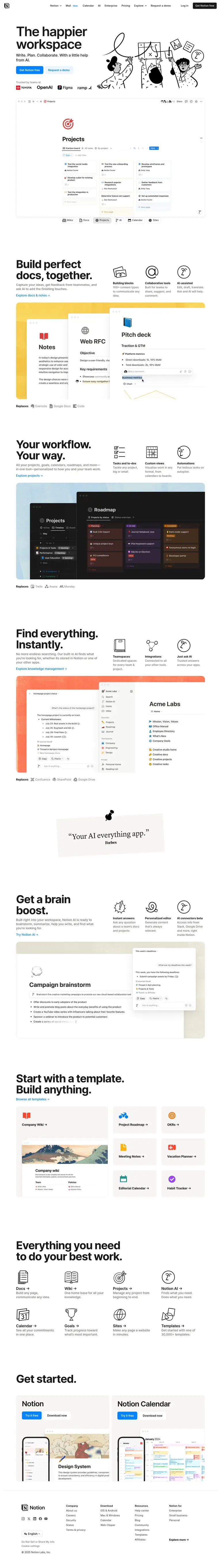 Notion website screenshot taken with Stillio
