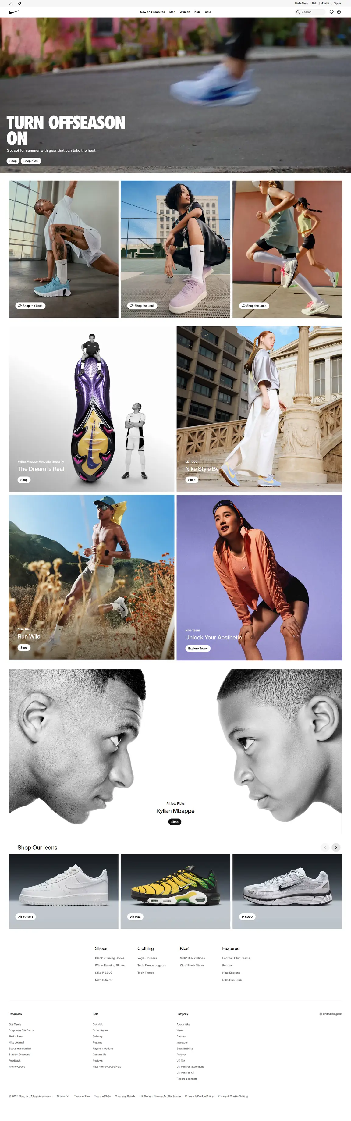 Nike website screenshot taken with GoFullPage